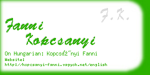 fanni kopcsanyi business card